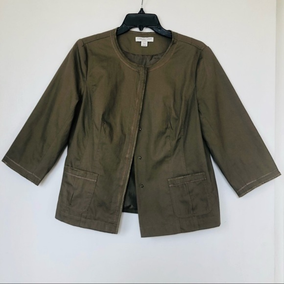 NWOT Coldwater Creek Classic Army Green Jacket- Size 6/8 - Picture 2 of 10